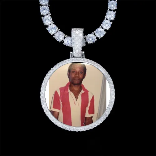 925S & VVS Moissanite 3D Circle Custom Picture Pendant sold by The GUU Shop