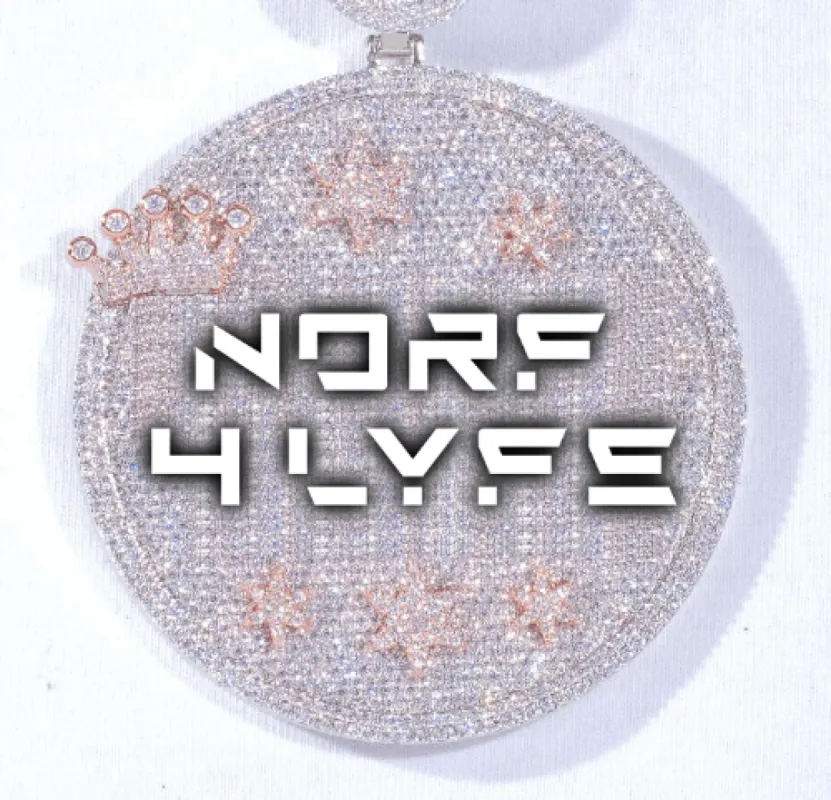 CUSTOM LETTER NECKLACE 3D BIG CROWN DISC sold by The GUU Shop