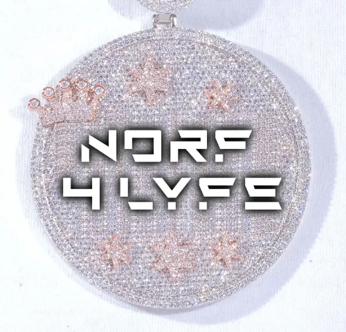 CUSTOM LETTER NECKLACE 3D BIG CROWN DISC sold by The GUU Shop