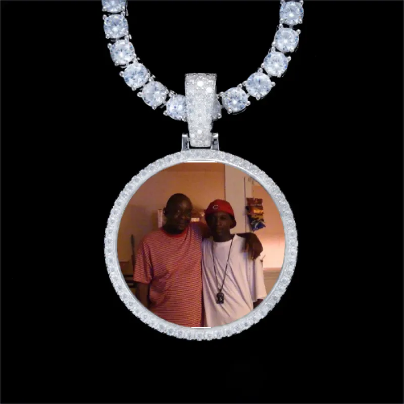 925S & VVS Moissanite 3D Circle Custom Picture Pendant sold by The GUU Shop