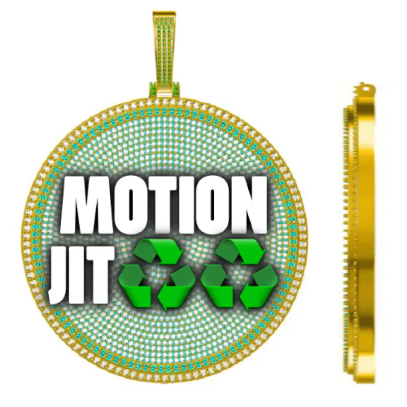 CUSTOM LETTER NECKLACE 3D BIG DISC sold by The GUU Shop