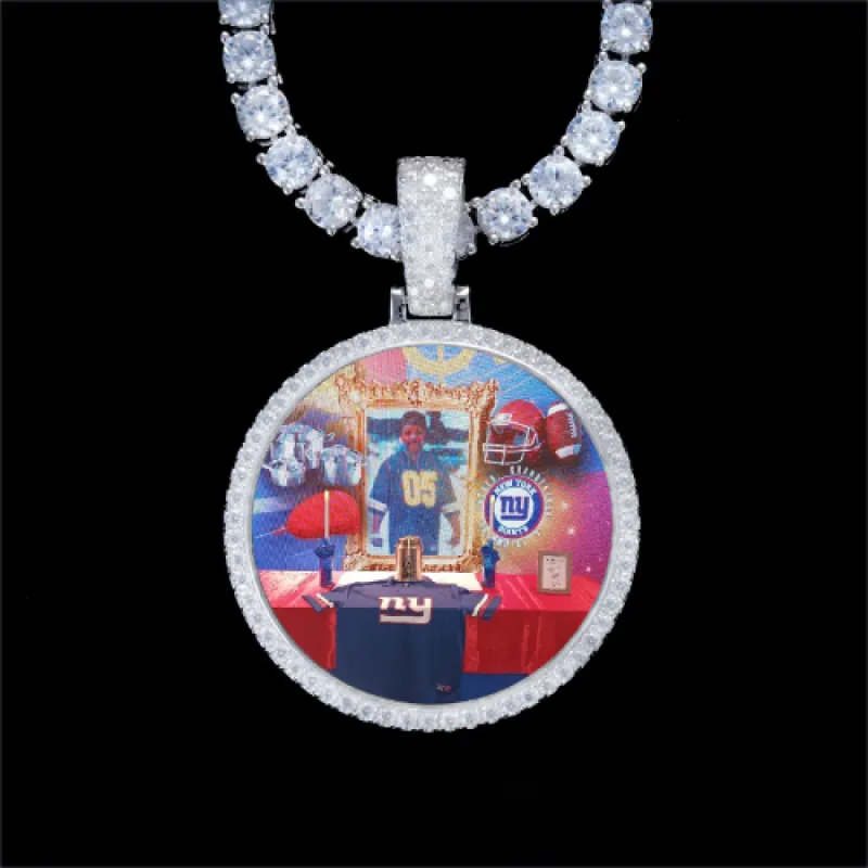 925S & VVS Moissanite 3D Circle Custom Picture Pendant sold by The GUU Shop