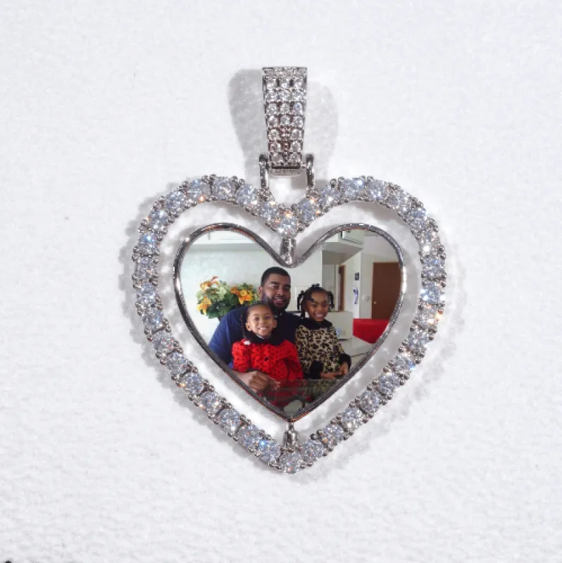 3D Spinning 2-Faced Heart Custom Picture Pendant sold by The GUU Shop