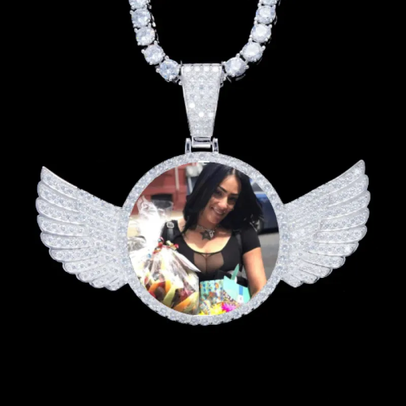 925S & VVS Moissanite 3D Wing Custom Picture Pendant sold by The GUU Shop