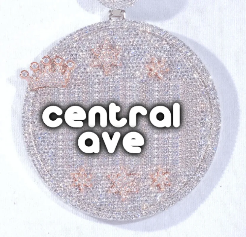 CUSTOM LETTER NECKLACE 3D BIG CROWN DISC sold by The GUU Shop