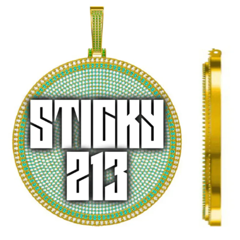 CUSTOM LETTER NECKLACE 3D BIG DISC sold by The GUU Shop