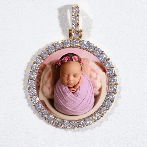 3D CIRCLE CUSTOM PICTURE PENDANT SMALL SIZE sold by The GUU Shop