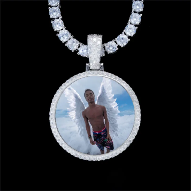 925S & VVS Moissanite 3D Circle Custom Picture Pendant sold by The GUU Shop