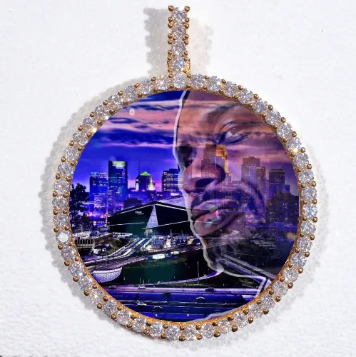 LARGE 3D CIRCLE CUSTOM PICTURE PENDANT sold by The GUU Shop