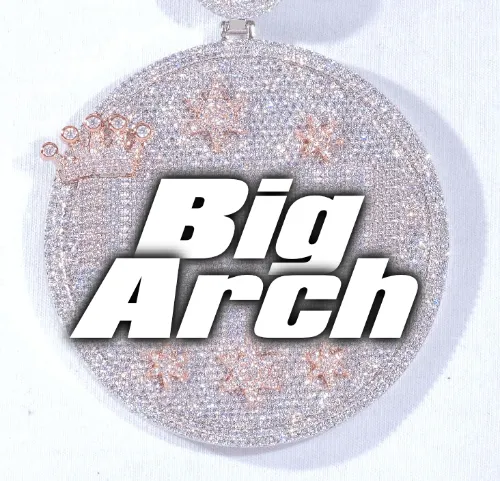 CUSTOM LETTER NECKLACE 3D BIG CROWN DISC sold by The GUU Shop