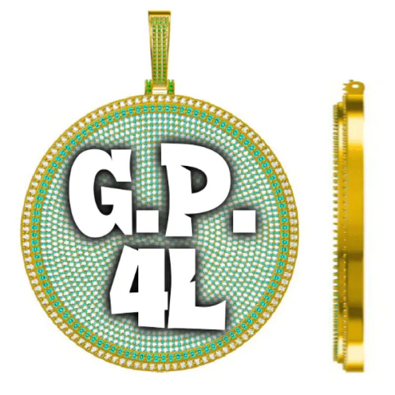 CUSTOM LETTER NECKLACE 3D BIG DISC sold by The GUU Shop