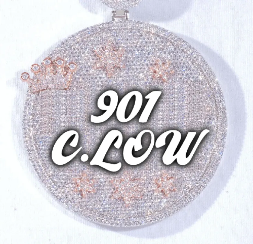 CUSTOM LETTER NECKLACE 3D BIG CROWN DISC made by The GUU Shop