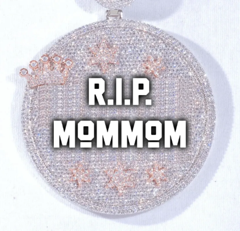 CUSTOM LETTER NECKLACE 3D BIG CROWN DISC sold by The GUU Shop