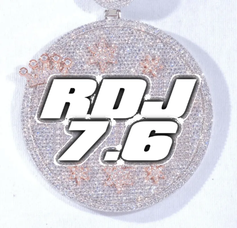 CUSTOM LETTER NECKLACE 3D BIG CROWN DISC sold by The GUU Shop