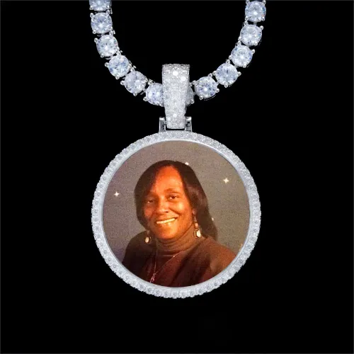 925S & VVS Moissanite 3D Circle Custom Picture Pendant sold by The GUU Shop