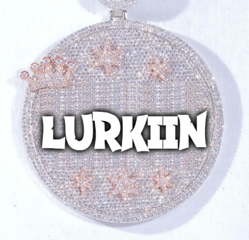 CUSTOM LETTER NECKLACE 3D BIG CROWN DISC sold by The GUU Shop