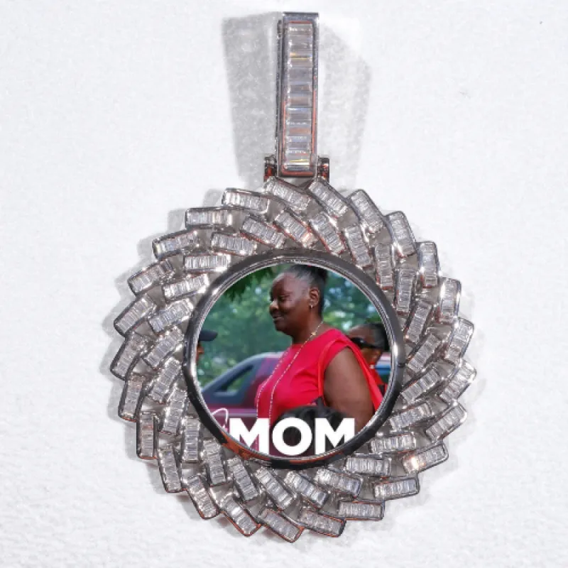 Large 3D Baguette Custom Picture Pendant sold by The GUU Shop