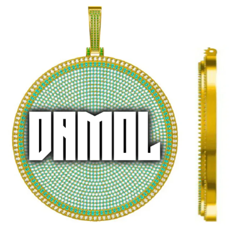 CUSTOM LETTER NECKLACE 3D BIG DISC made by The GUU Shop