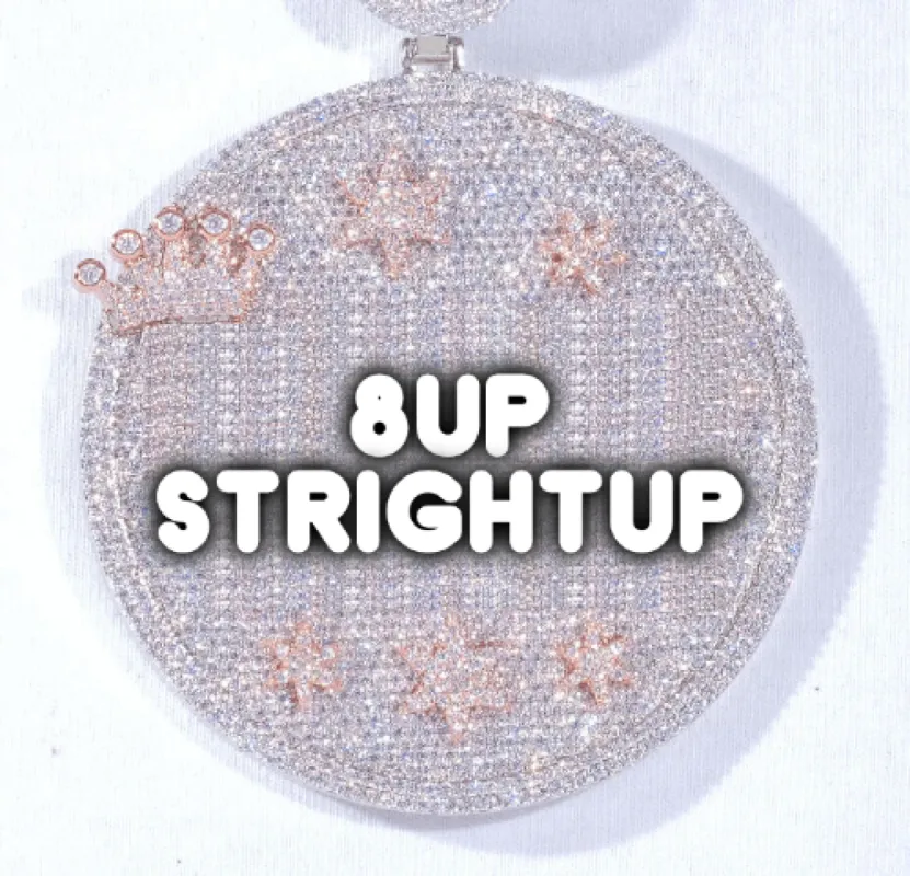 CUSTOM LETTER NECKLACE 3D BIG CROWN DISC sold by The GUU Shop