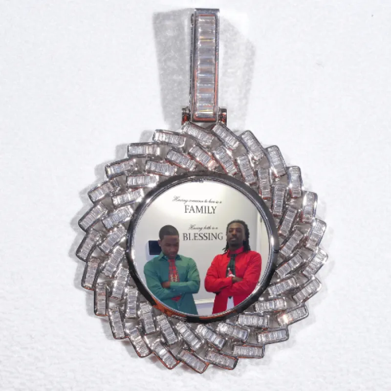 Large 3D Baguette Custom Picture Pendant sold by The GUU Shop