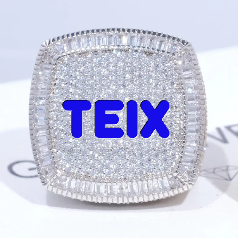 CUSTOM LETTER 3D ICED RING sold by The GUU Shop