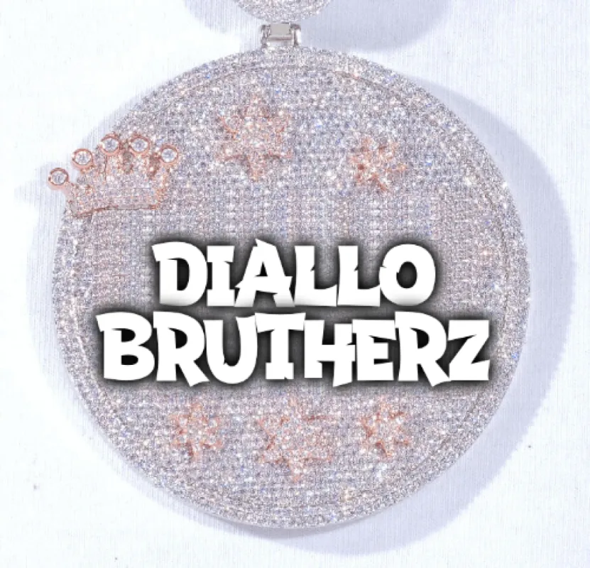 CUSTOM LETTER NECKLACE 3D BIG CROWN DISC sold by The GUU Shop