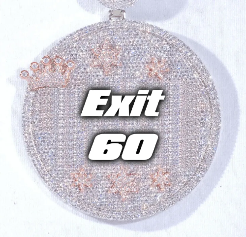 CUSTOM LETTER NECKLACE 3D BIG CROWN DISC sold by The GUU Shop