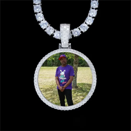 925S & VVS Moissanite 3D Circle Custom Picture Pendant sold by The GUU Shop