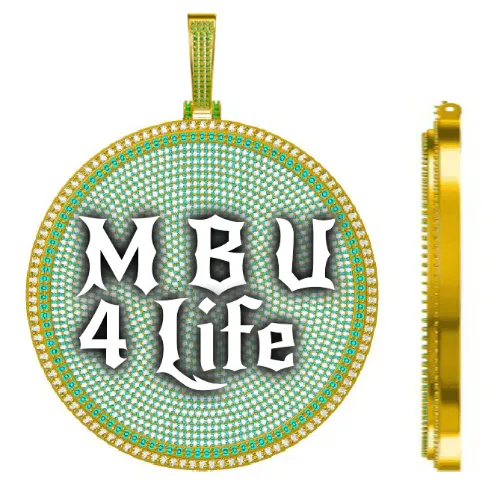 CUSTOM LETTER NECKLACE 3D BIG DISC sold by The GUU Shop