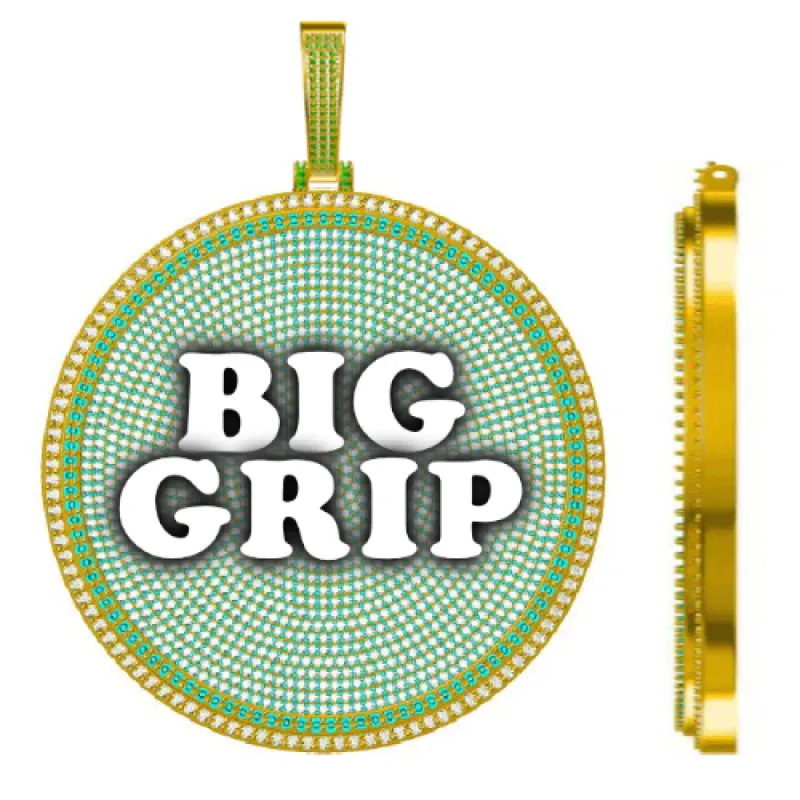 CUSTOM LETTER NECKLACE 3D BIG DISC sold by The GUU Shop