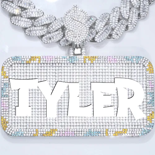 CUSTOM LETTER NECKLACE 3D COLORFUL SQUARE sold by The GUU Shop