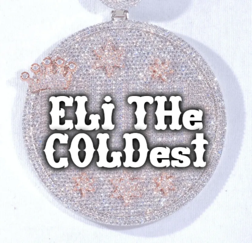 CUSTOM LETTER NECKLACE 3D BIG CROWN DISC sold by The GUU Shop