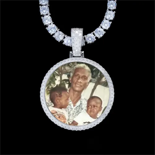 925S & VVS Moissanite 3D Circle Custom Picture Pendant sold by The GUU Shop