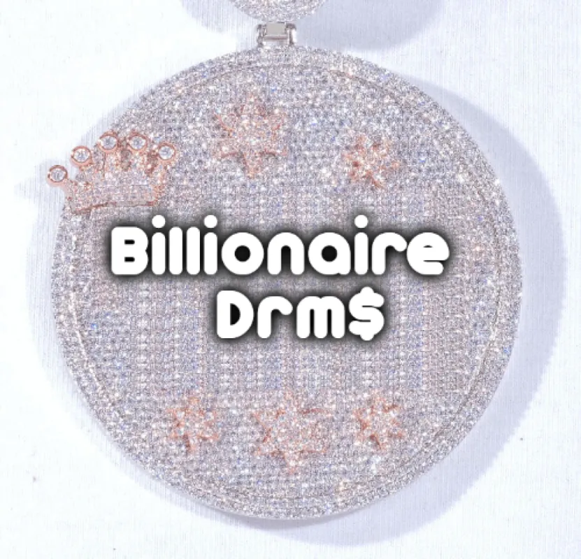 CUSTOM LETTER NECKLACE 3D BIG CROWN DISC sold by The GUU Shop