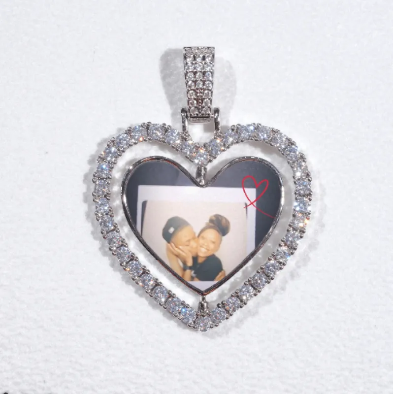 3D Spinning 2-Faced Heart Custom Picture Pendant sold by The GUU Shop