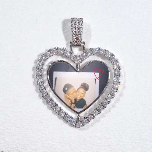 3D Spinning 2-Faced Heart Custom Picture Pendant sold by The GUU Shop