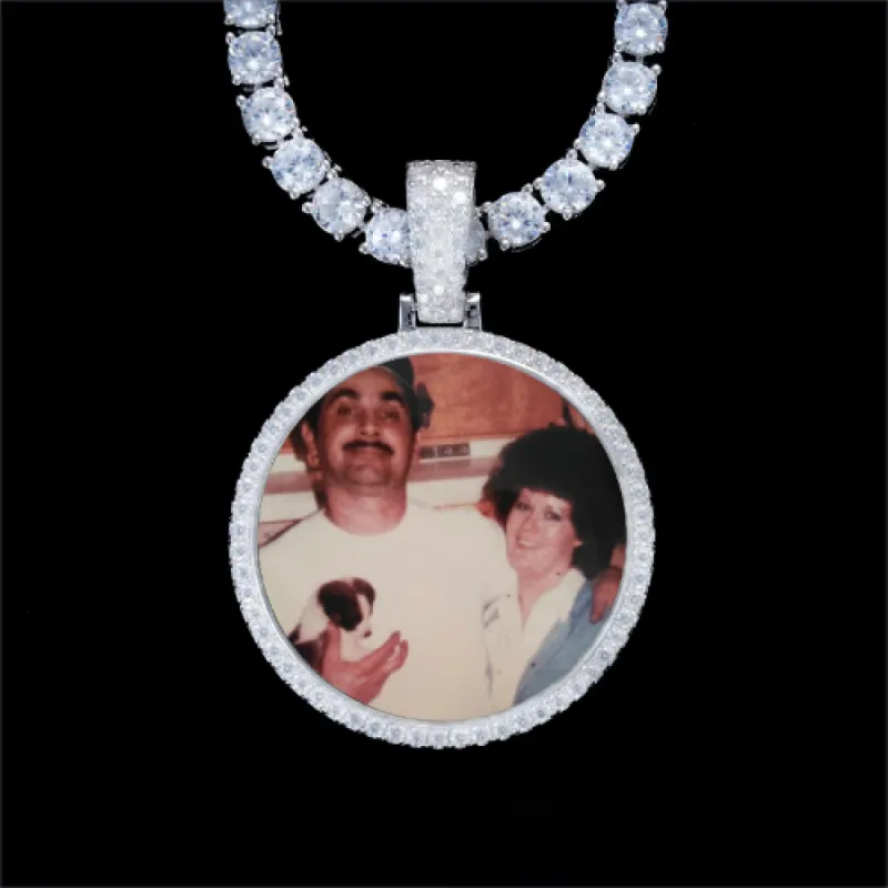 925S & VVS Moissanite 3D Circle Custom Picture Pendant sold by The GUU Shop