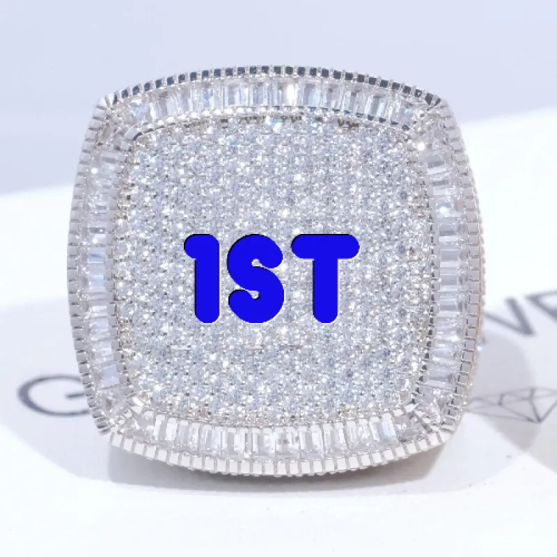 CUSTOM LETTER 3D ICED RING sold by The GUU Shop