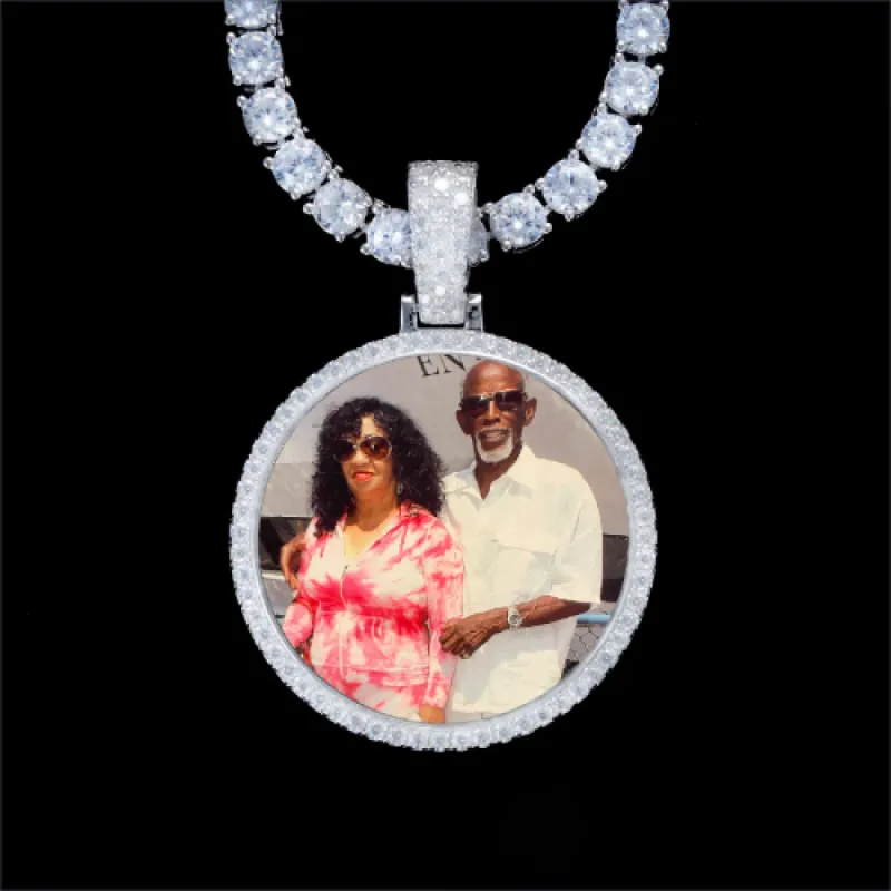 925S & VVS Moissanite 3D Circle Custom Picture Pendant sold by The GUU Shop