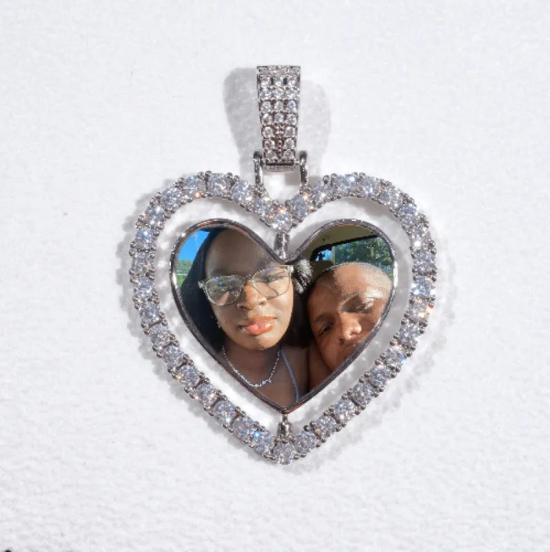 3D Spinning 2-Faced Heart Custom Picture Pendant sold by The GUU Shop