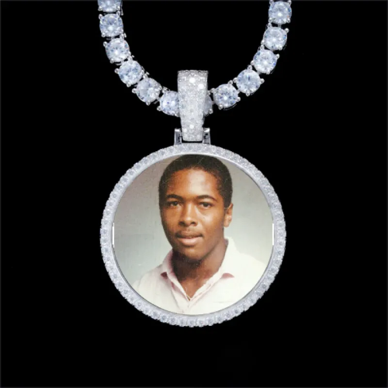 925S & VVS Moissanite 3D Circle Custom Picture Pendant sold by The GUU Shop