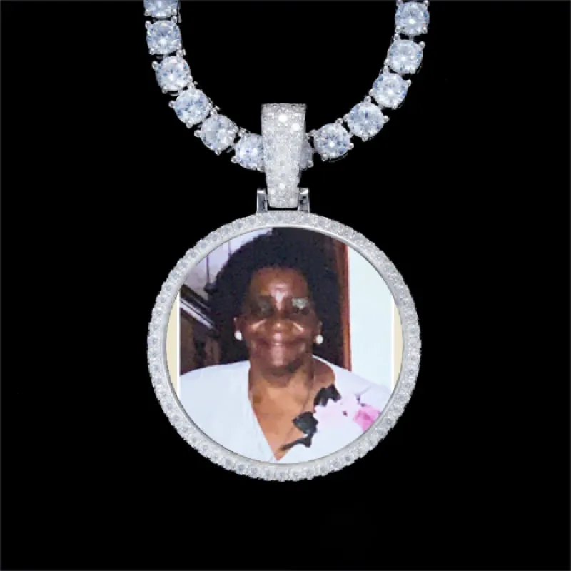 925S & VVS Moissanite 3D Circle Custom Picture Pendant sold by The GUU Shop