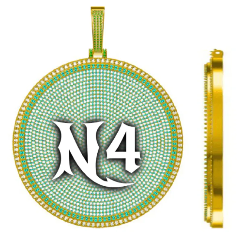 CUSTOM LETTER NECKLACE 3D BIG DISC made by The GUU Shop