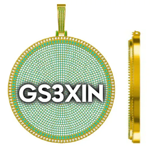 CUSTOM LETTER NECKLACE 3D BIG DISC sold by The GUU Shop