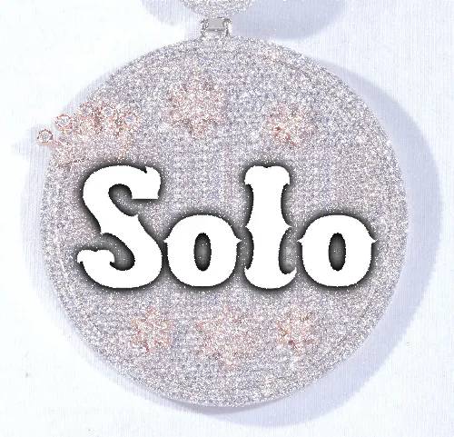 CUSTOM LETTER NECKLACE 3D BIG CROWN DISC sold by The GUU Shop