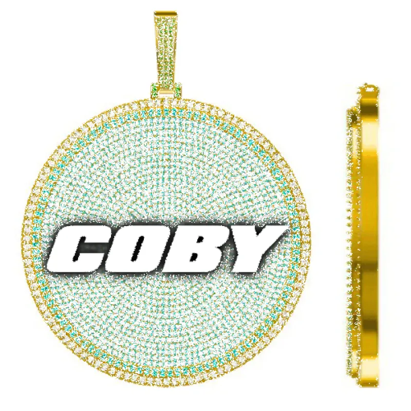 CUSTOM LETTER NECKLACE 3D BIG DISC made by The GUU Shop