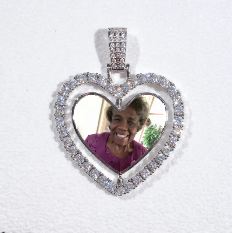 3D Spinning 2-Faced Heart Custom Picture Pendant sold by The GUU Shop