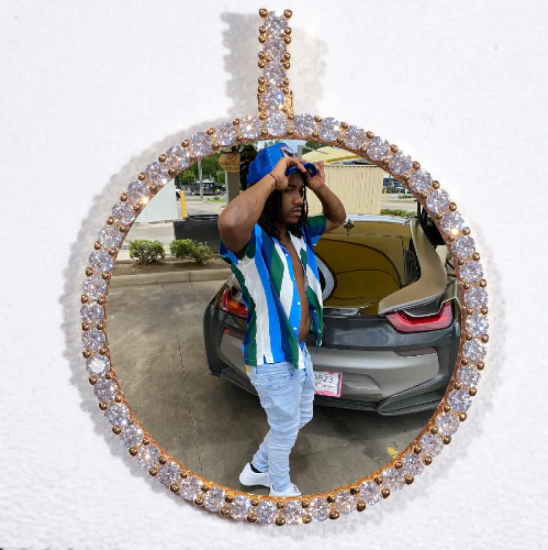 LARGE 3D CIRCLE CUSTOM PICTURE PENDANT sold by The GUU Shop