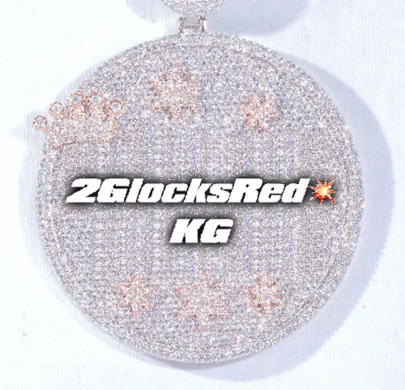 CUSTOM LETTER NECKLACE 3D BIG CROWN DISC sold by The GUU Shop