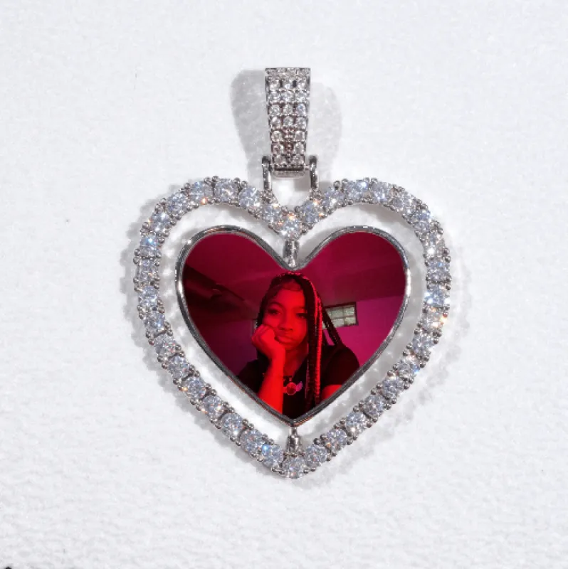 3D Spinning 2-Faced Heart Custom Picture Pendant sold by The GUU Shop